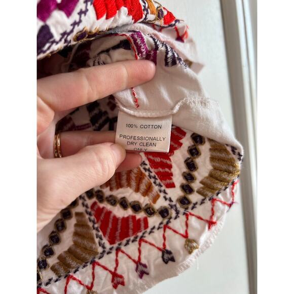 Tory Burch White Embroidered Flower Cotton Tank Sz S - Picture 3 of 5